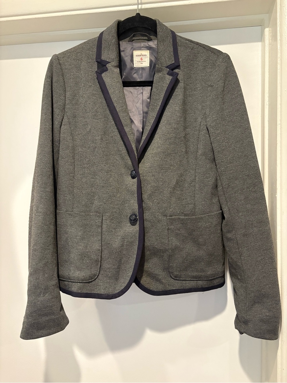GAP The Academy Blazer Grey with Navy Piping 2010s